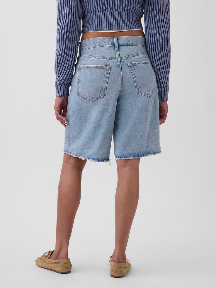 Image number 4 showing, 11" Mid Rise Longline Denim Shorts