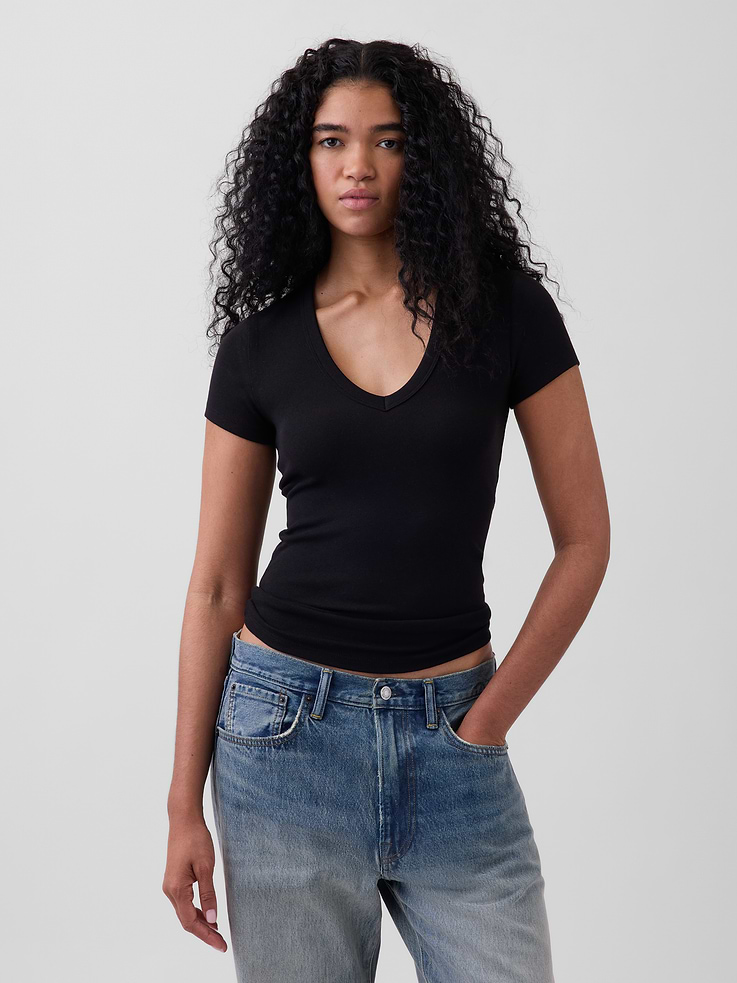 Image number 1 showing, Modern V-Neck T-Shirt