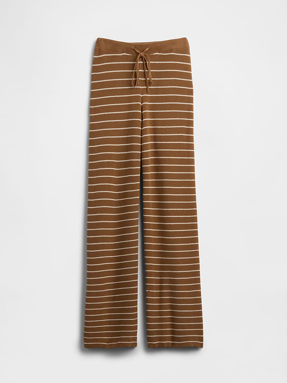 Relaxed Shaker-Stitch Sweater Pants