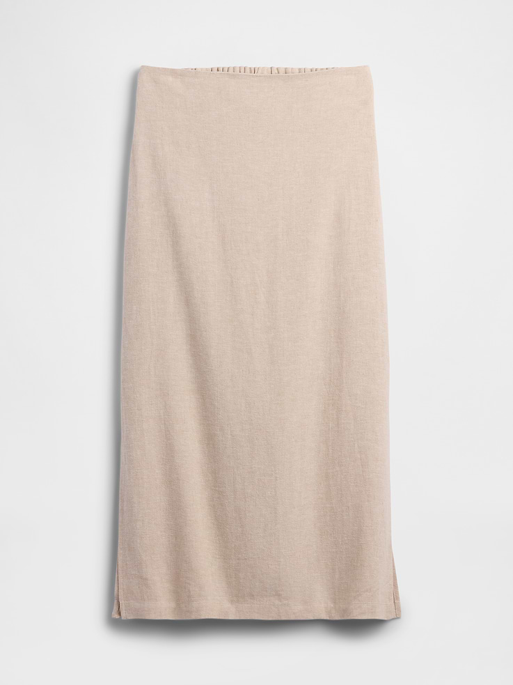 Image number 5 showing, Linen-Blend Maxi Slip Skirt