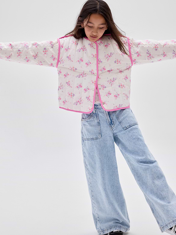Kids Mid Rise Baggy Utility Jeans