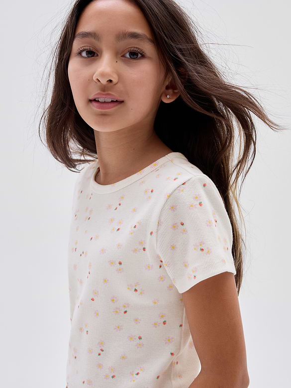 Kids Ribbed Crewneck T-Shirt