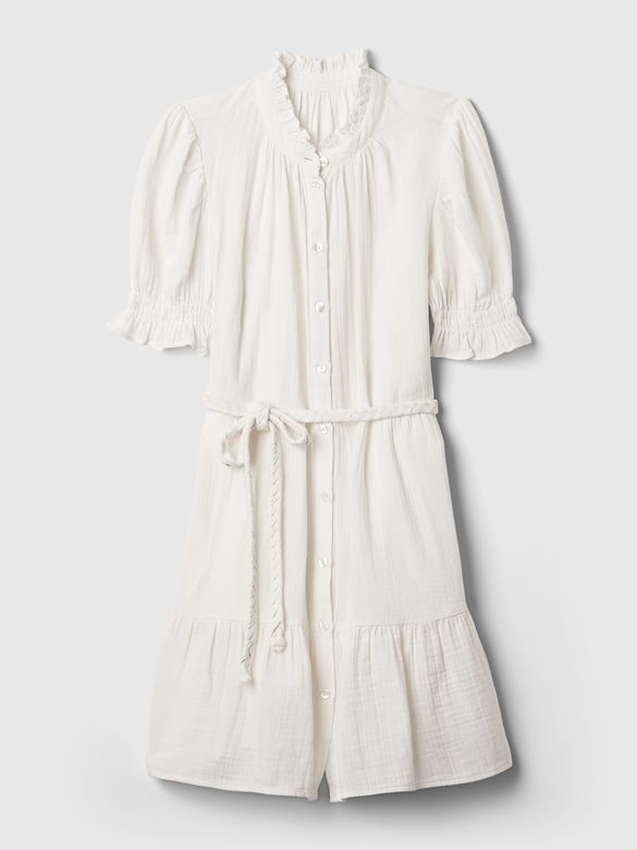 Crinkle Gauze Mini Dress