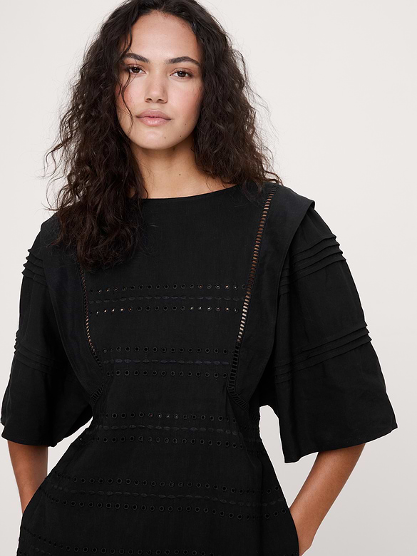 Tencel™-Linen Eyelet Mini Dress