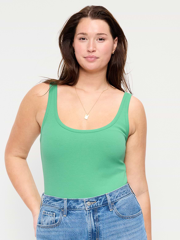 Camisole Première couche côtelée à encolure dégagée