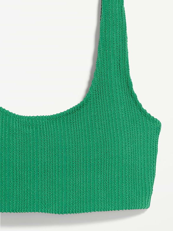 Ribbed Scoop-Neck Swim Top