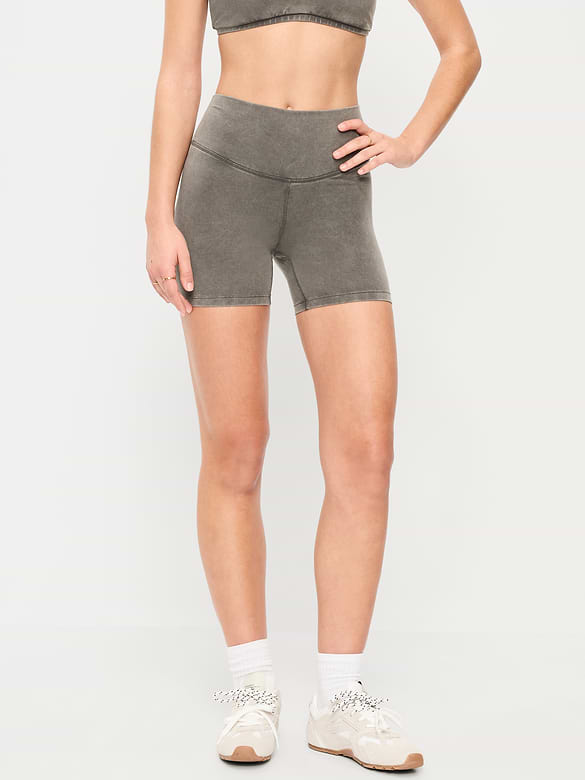 High-Waisted PowerChill Biker Shorts -- 5-inch inseam