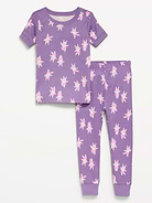 Image 1 de 2, Encolure ras du cou., Manches courtes., Pantalon de pyjama assorti., Taille élastique., Extrémités en tricot côtelé., Produit #862205