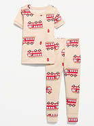Image number 1 showing, Snug-Fit Printed Pajama Set for Toddler & Baby