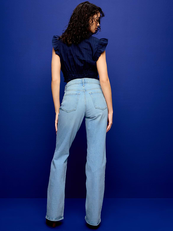 Mid-Rise Loose Boot-Cut Jeans