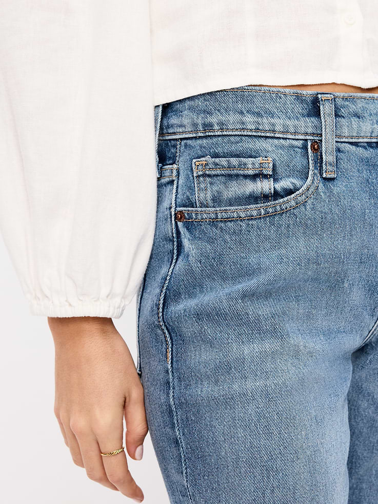 L'image numéro 4 présente Jean Wow semi-évasé ample à taille mi-basse