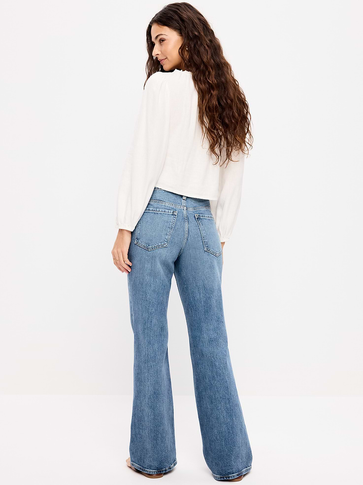 L'image numéro 3 présente Jean Wow semi-évasé ample à taille mi-basse