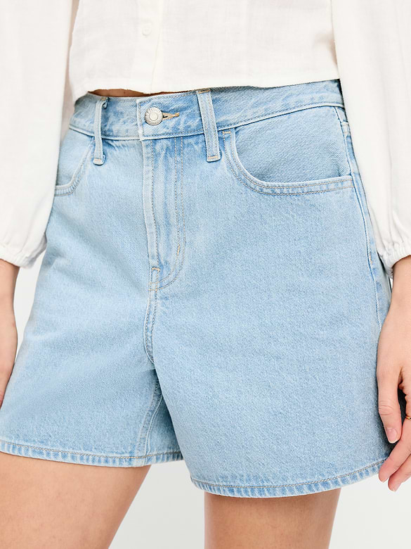 High-Waisted Wow Baggy Jean Shorts -- 5-inch inseam