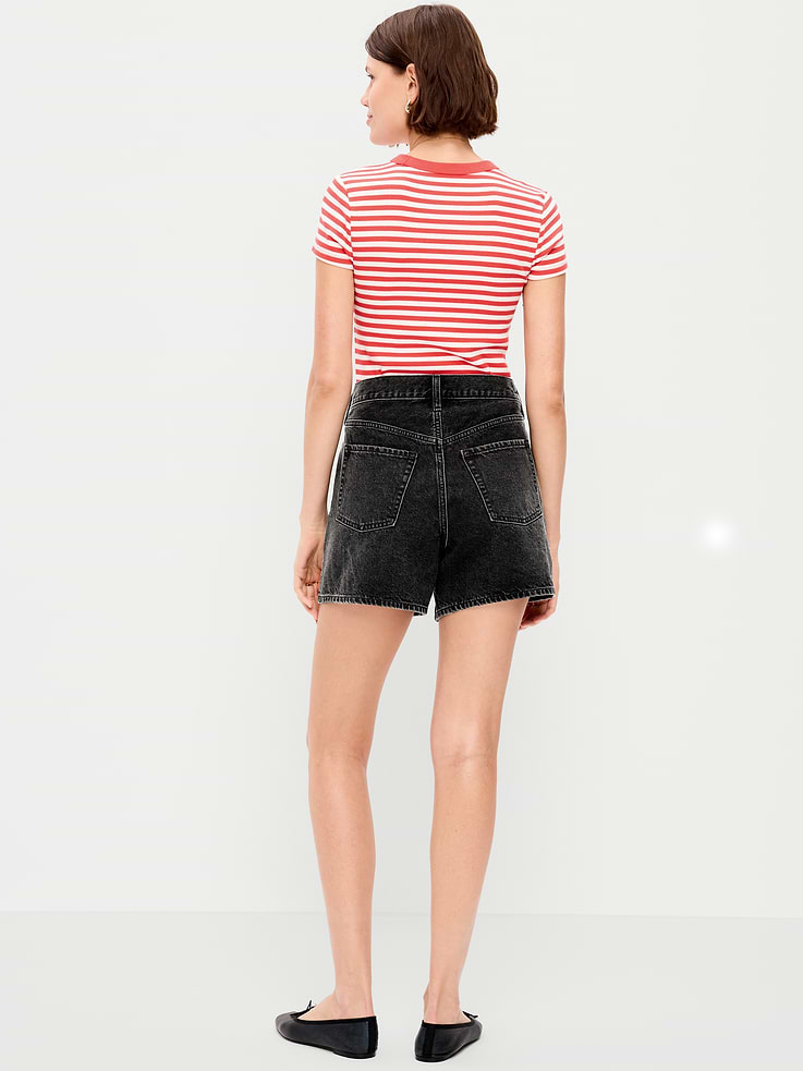 Image 3 of 9, High-Waisted Wow Baggy Jean Shorts -- 5-inch inseam