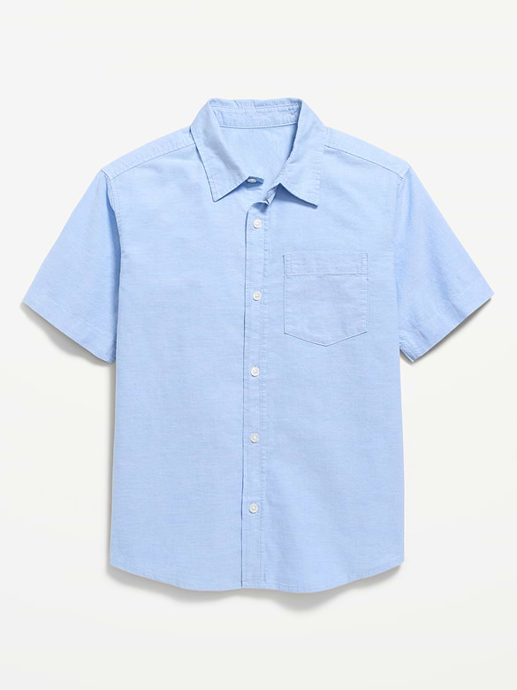 Chemise oxford à poche à manches courtes pour garçon