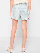 L'image numéro 2 présente Short à taille smockée en mélange de lin à motif pour fille