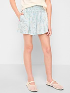 L'image numéro 1 présente Short à taille smockée en mélange de lin à motif pour fille