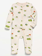 Image 1 of 2, crew neck, long sleeves, fold-over mittens at each sleeve, full-length reversible zipper, sewn-in feet, all-over print, Product #884759