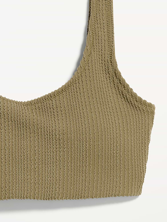 Ribbed Scoop-Neck Swim Top