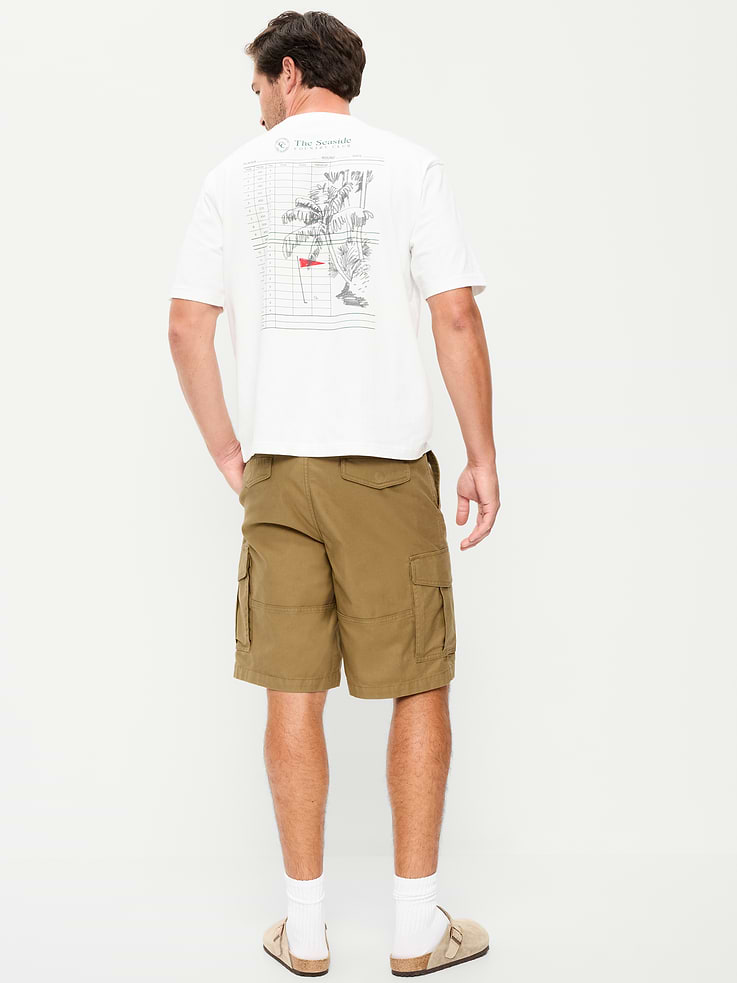 L'image numéro 3 présente Short cargo coupe ample années 90 rodé, entrejambe de 25,5 cm