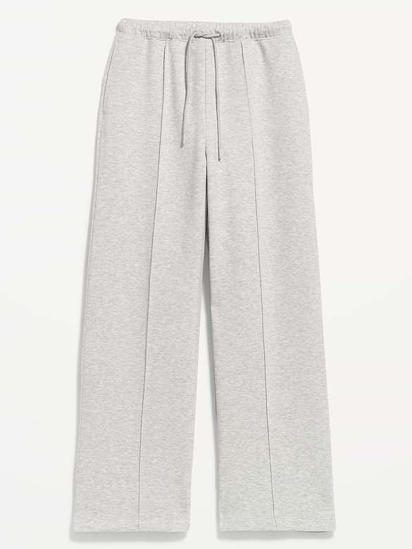 Mid-Rise Dynamic Fleece Textured Wide-Leg Sweatpants
