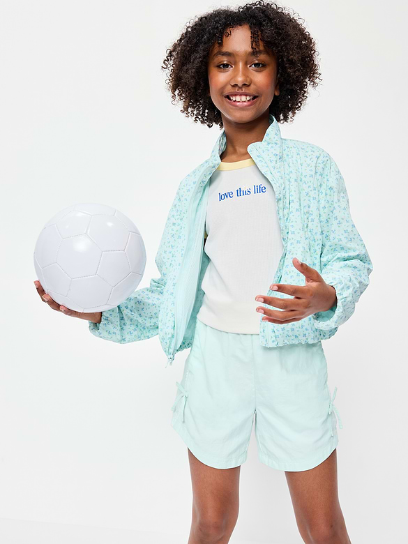 Short parachute à boucle à taille haute pour fille