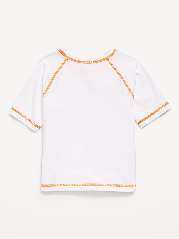 Short-Sleeve Graphic Rashguard Swim Top for Toddler Boys