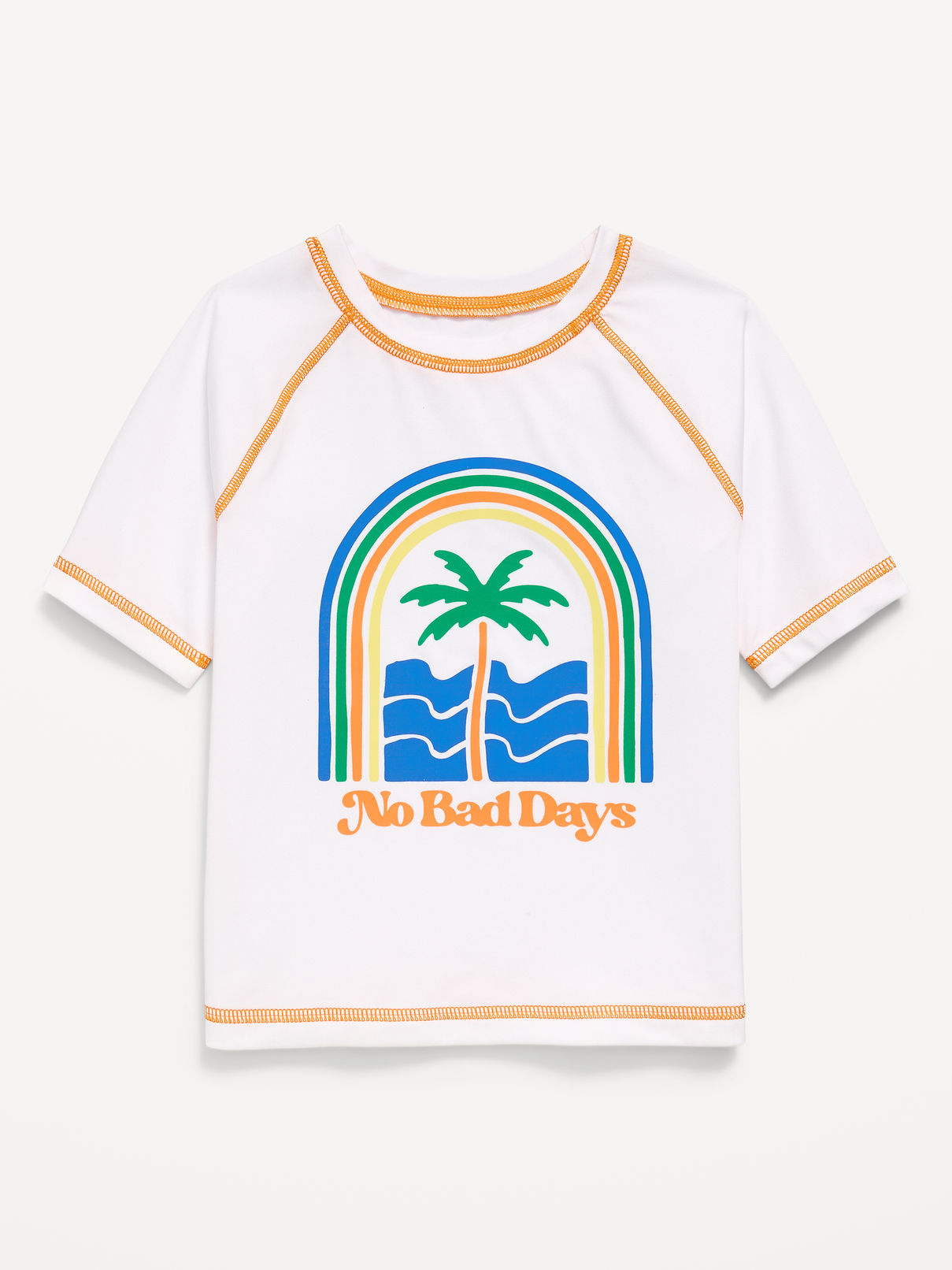 Short-Sleeve Graphic Rashguard Swim Top for Toddler Boys