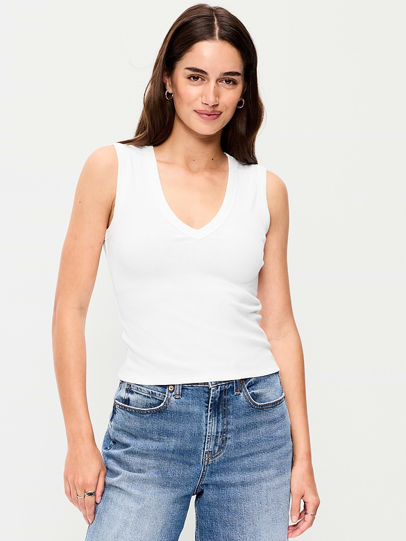 Snug Crop V-Neck Tank Top