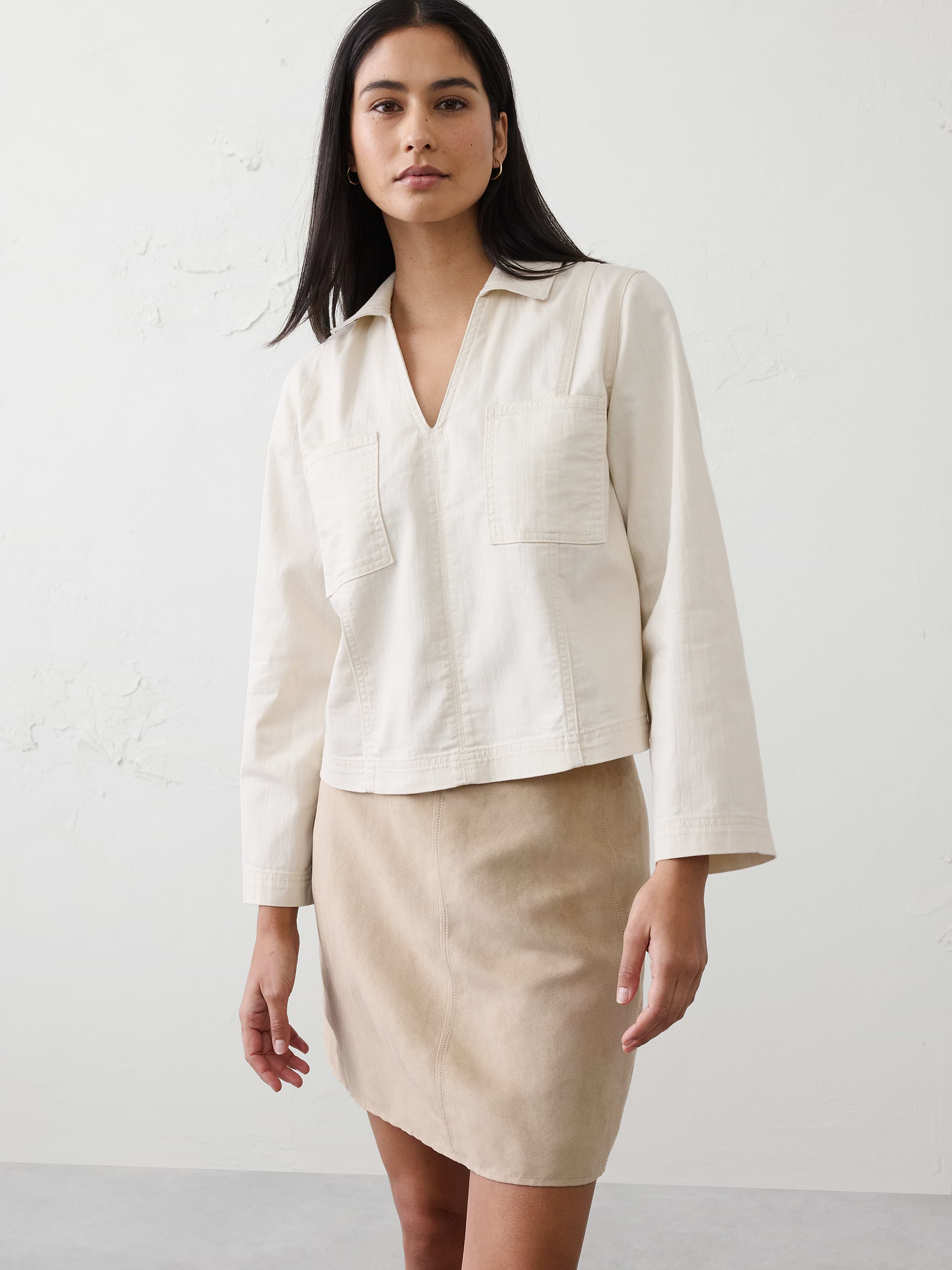 Image number 1 showing, Chambray Popover Top