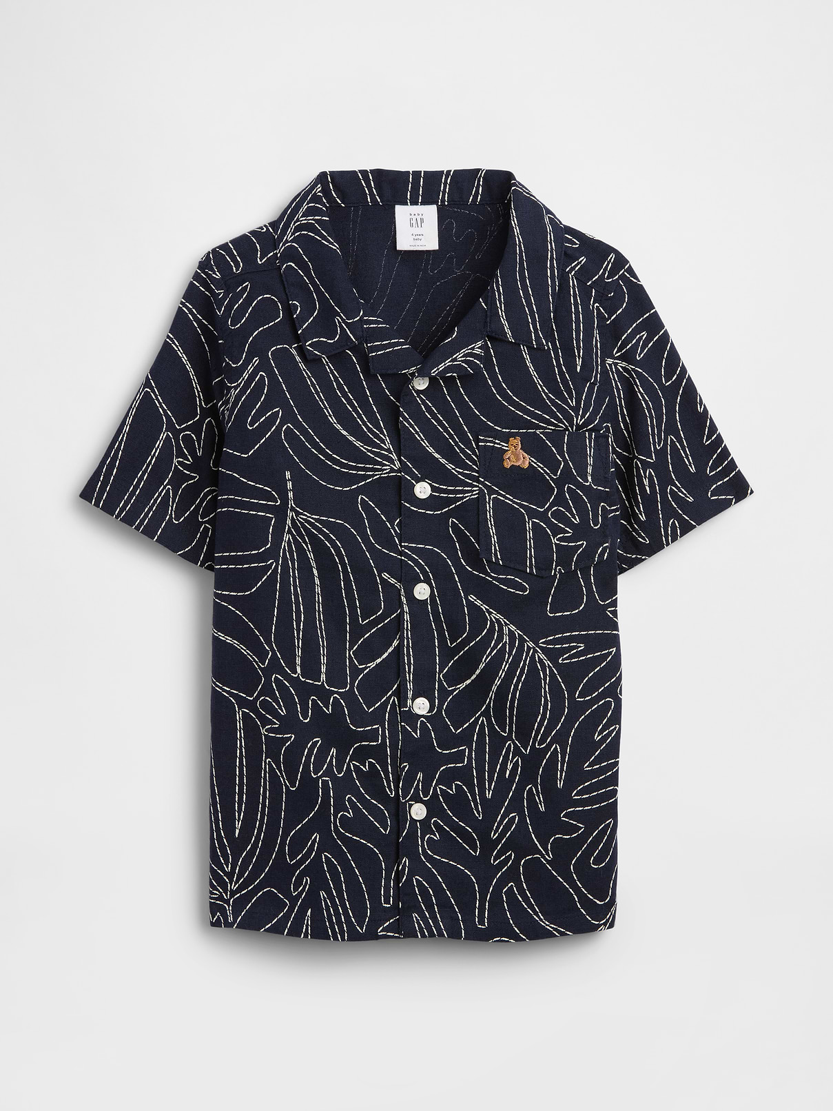 Image number 1 showing, babyGap Brannan Bear Linen-Blend Vacay Shirt