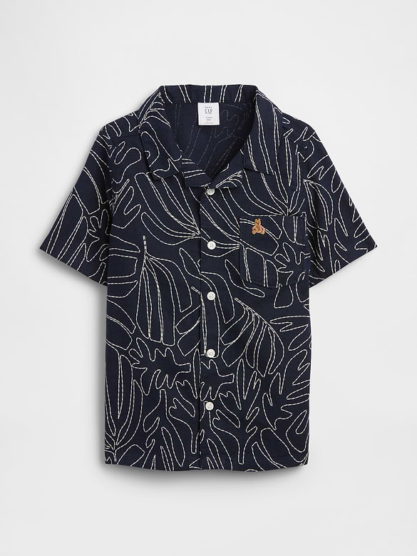 babyGap Brannan Bear Linen-Blend Vacay Shirt