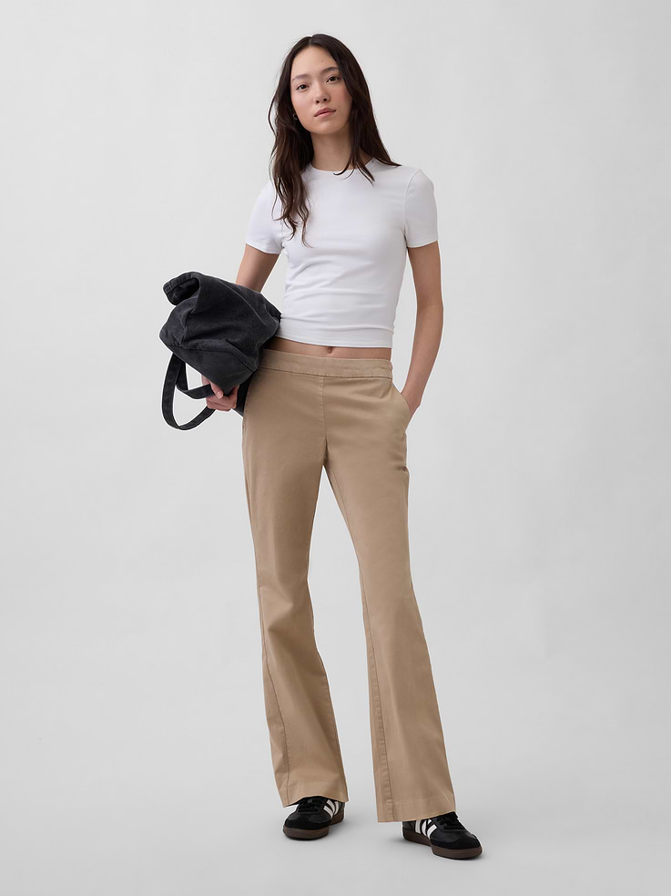 Image number 1 showing, Low Rise Fitted Flare Khakis