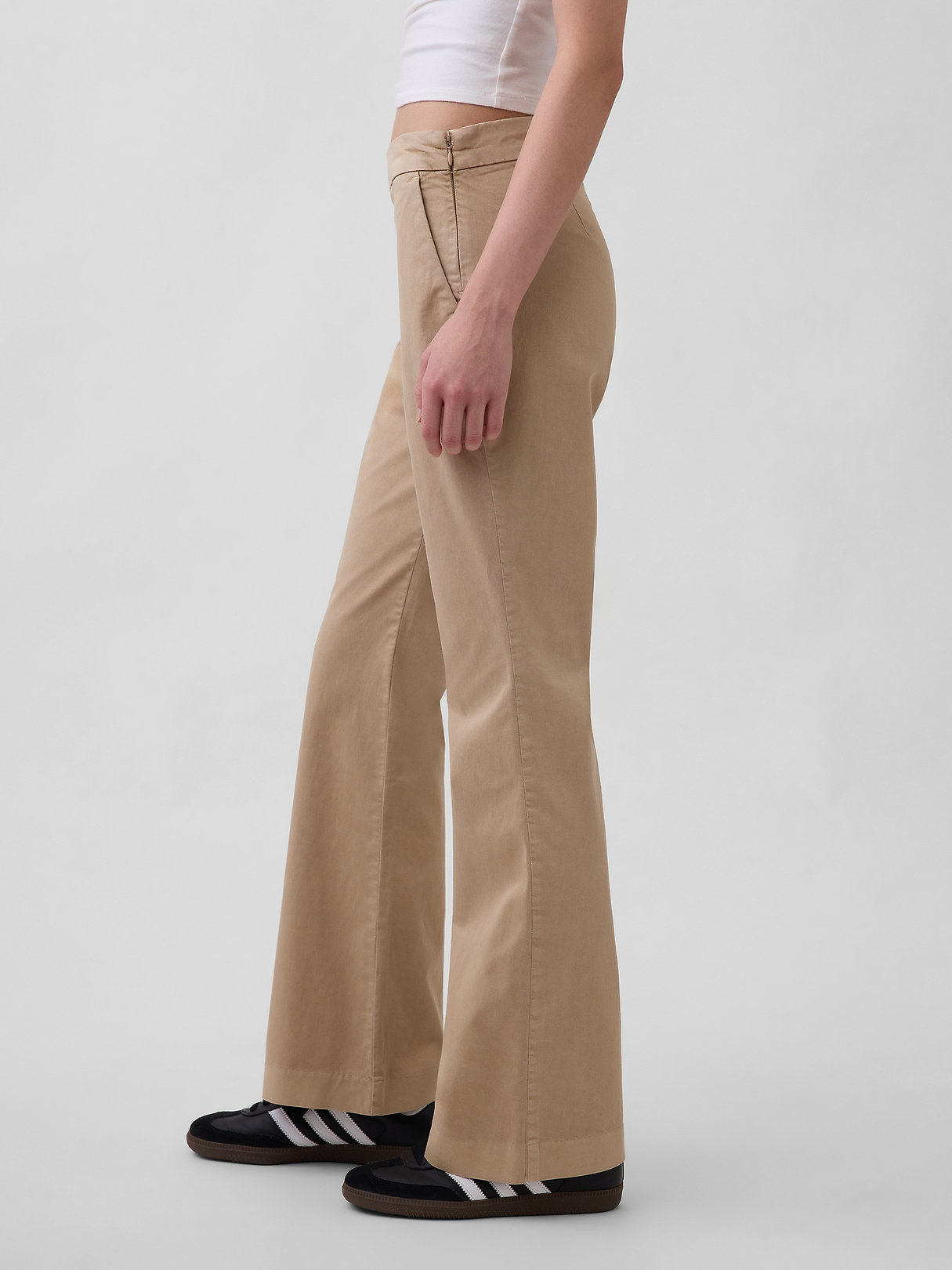 Low Rise Fitted Flare Khakis | Gap