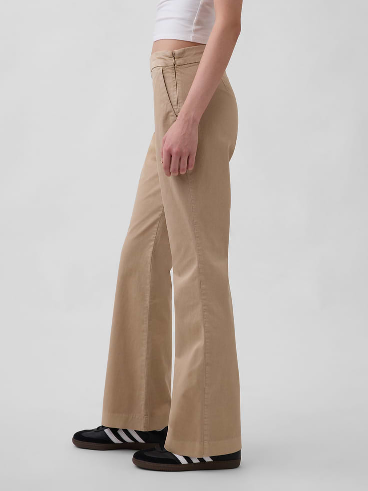 Image number 3 showing, Low Rise Fitted Flare Khakis