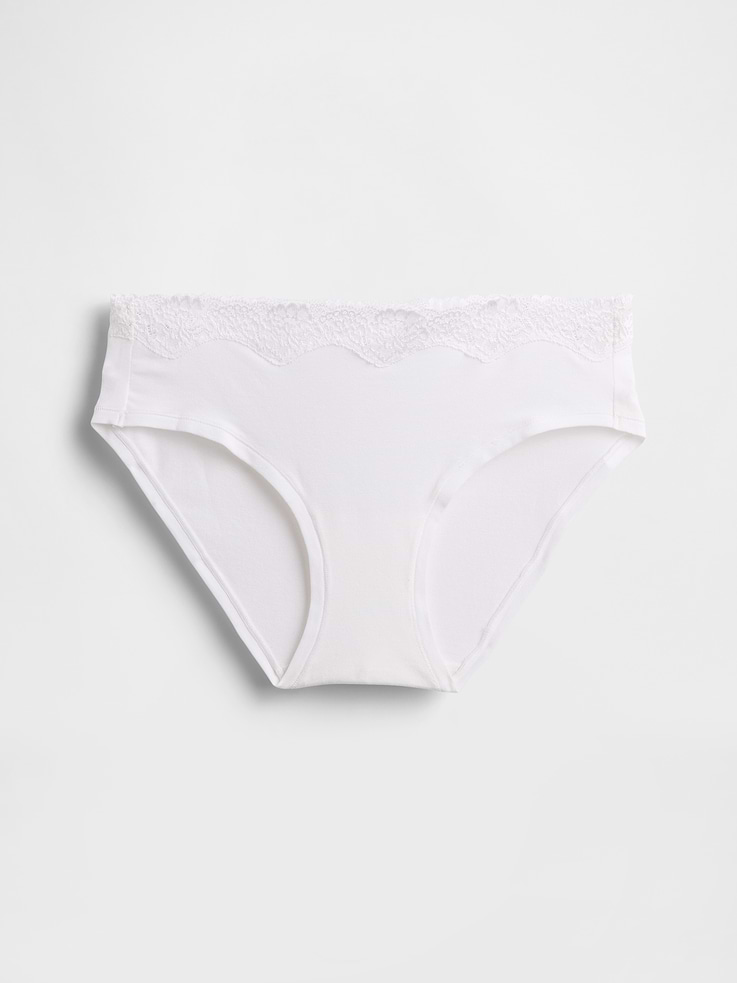 Image number 4 showing, Organic Stretch Cotton Lace-Trim Hipster