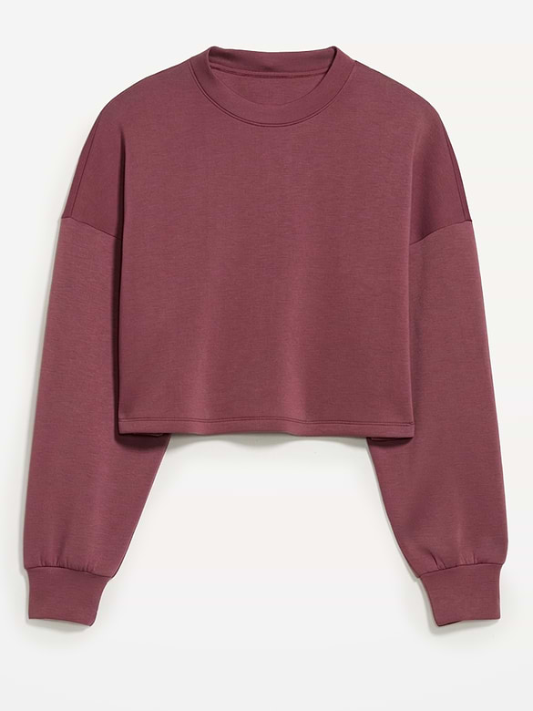 Bounce Fleece Crew-Neck Cropped Sweatshirt