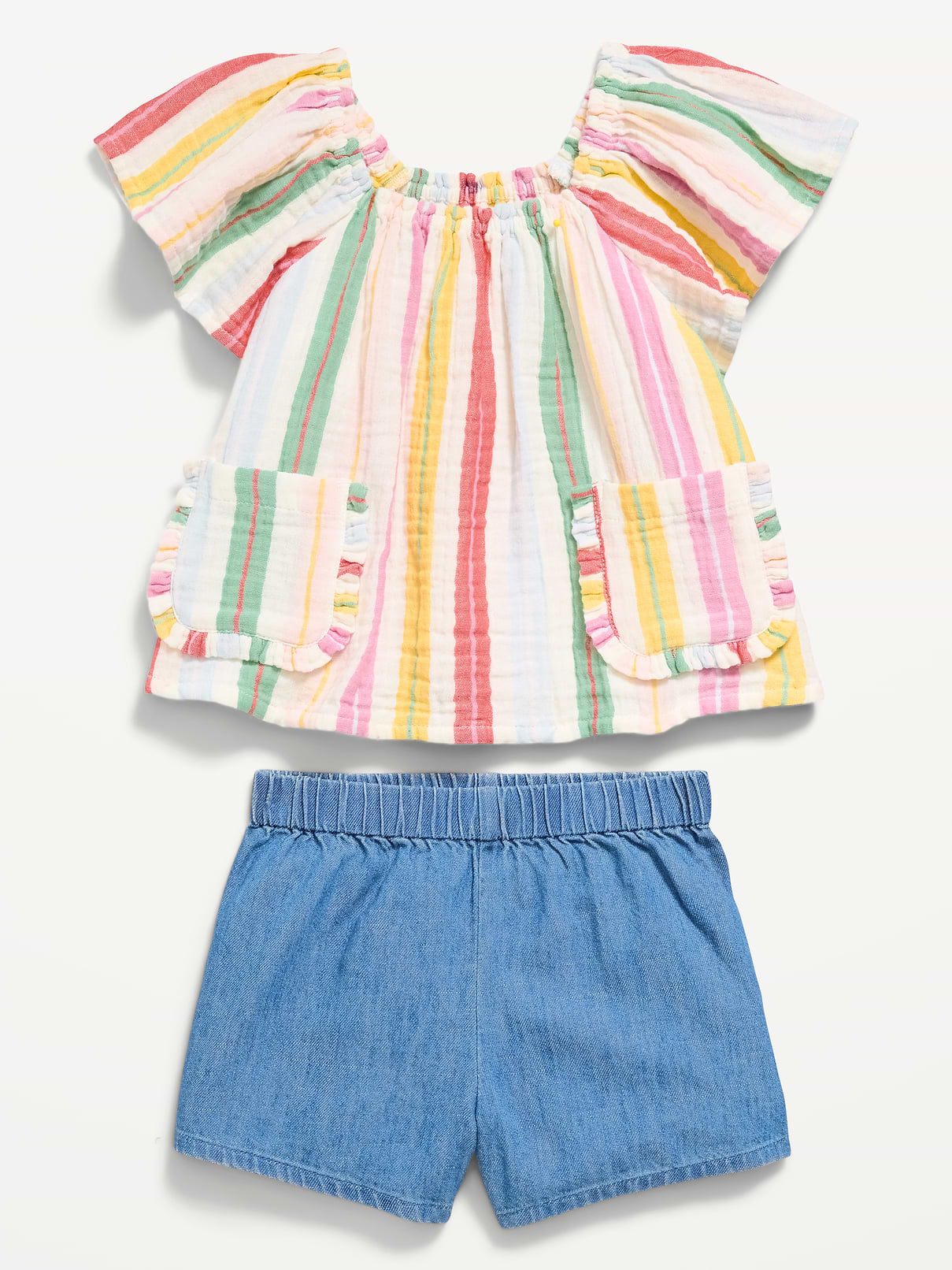 Image number 2 showing, Double-Weave Pocket Top and Shorts Set for Toddler Girls