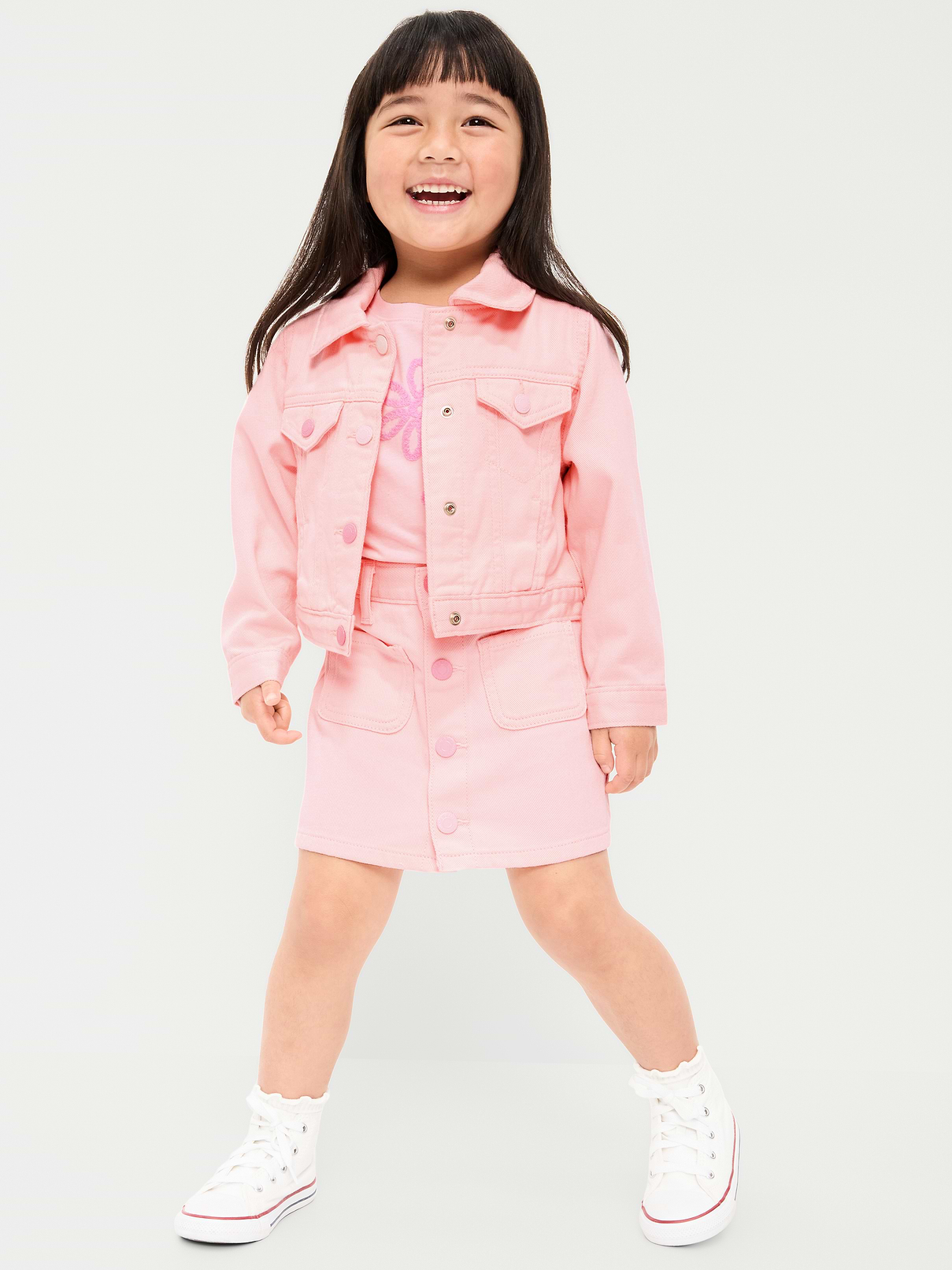 Image number 4 showing, High-Waisted Button-Front Skirt for Toddler Girls