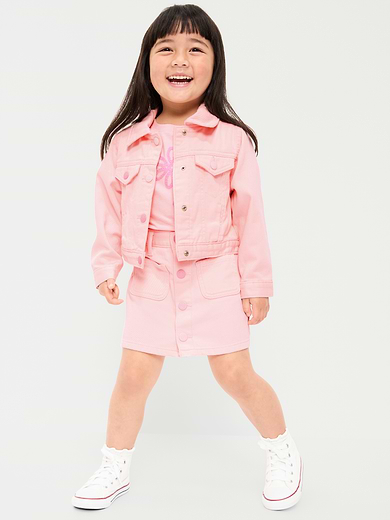 Image number 4 showing, High-Waisted Button-Front Skirt for Toddler Girls