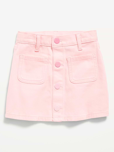 Image number 2 showing, High-Waisted Button-Front Skirt for Toddler Girls