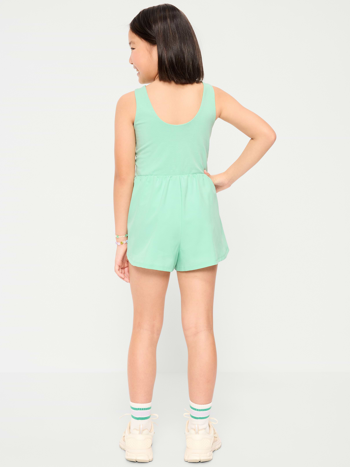 Image 2 of 5, PowerChill Sleeveless Ruffle-Trim Romper for Girls