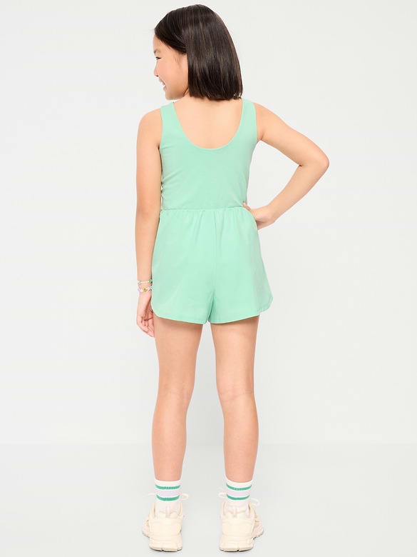 PowerChill Sleeveless Ruffle-Trim Romper for Girls