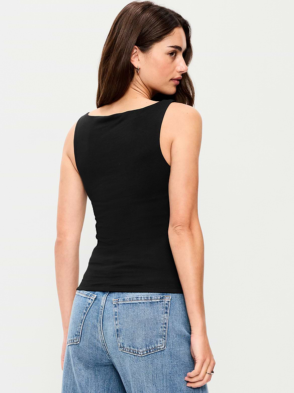 Hug Double-Layer Boat-Neck Top