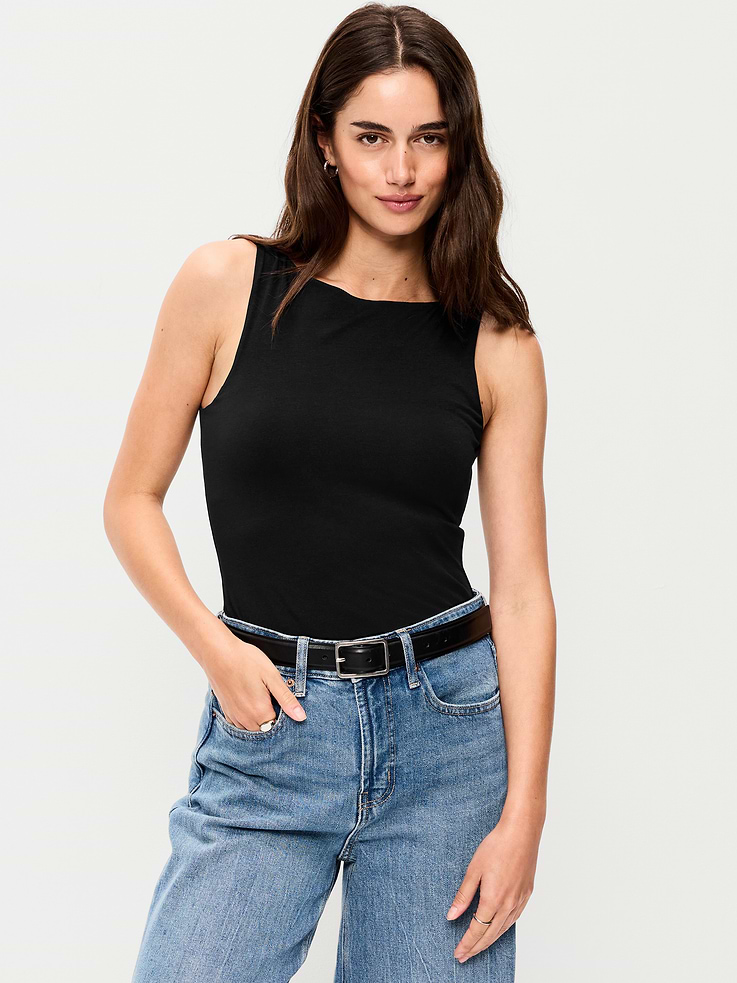 Image number 1 showing, Hug Double-Layer Boat-Neck Top