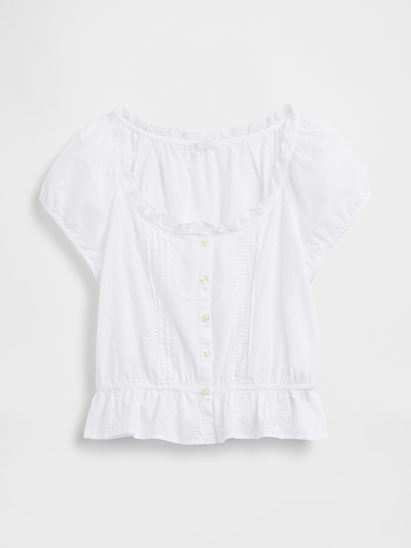 Cap-Sleeve Pintuck Top