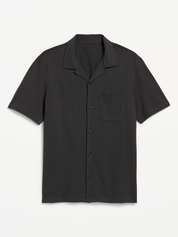 L'image numéro 4 présente Chemise de vacances texturée à manches courtes