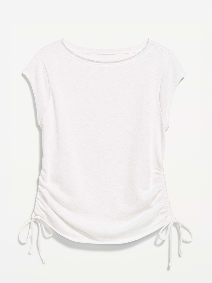 Image number 5 showing, Cap-Sleeve Shirred Side Top