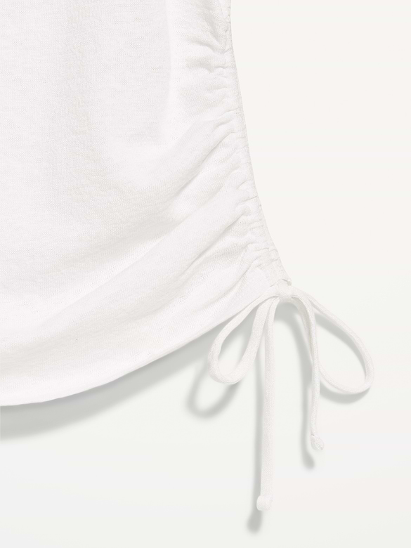 Cap-Sleeve Shirred Side Top