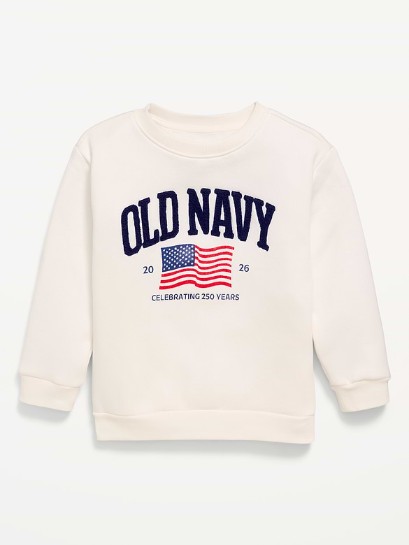 Oversized Flag Logo Graphic Sweatshirt for Toddler Boys